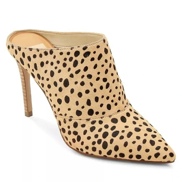 Dolce Vita Women's Cinda High-Heeled Leopard Calf Hair Mules Size 10 (MSRP $198) - Picture 1 of 9